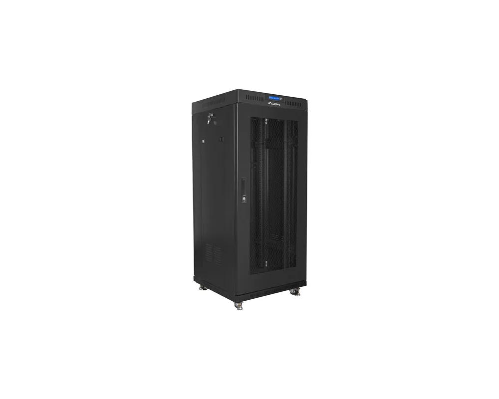 Сървърен шкаф Lanberg rack cabinet 19" free-standing 27U/600x600 (flat pack) with mesh door lcd black v2 3