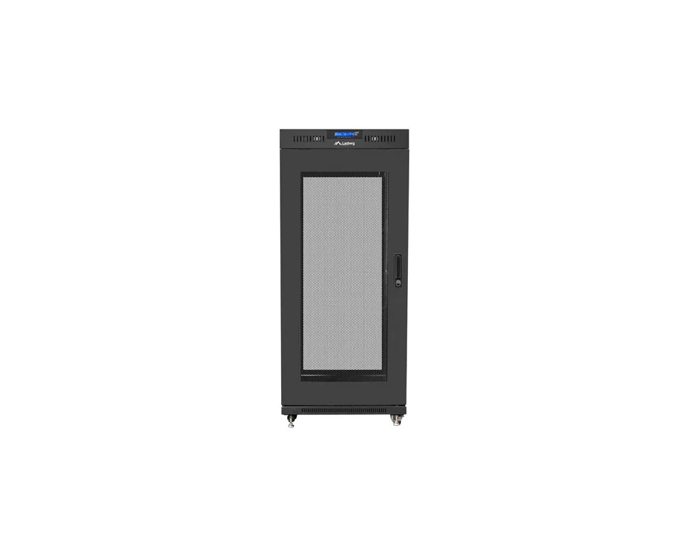Сървърен шкаф Lanberg rack cabinet 19" free-standing 27U/600x600 (flat pack) with mesh door lcd black v2 4