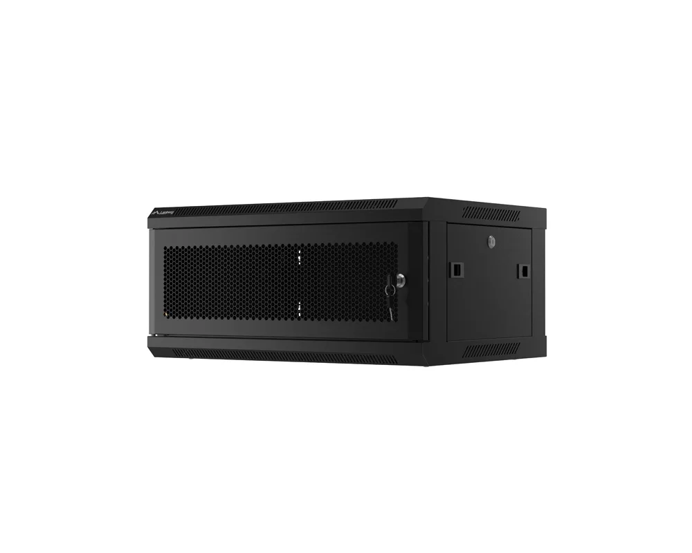 Сървърен шкаф Lanberg rack cabinet 19" wall-mount 4U/600x450 with perforated door black (flat pack) 4