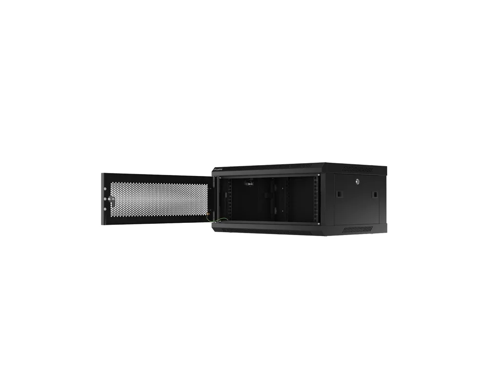Сървърен шкаф Lanberg rack cabinet 19" wall-mount 4U/600x450 with perforated door black (flat pack) 2