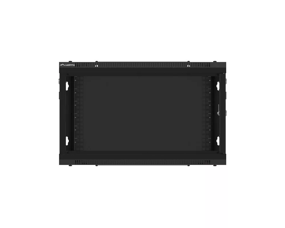 Сървърен шкаф Lanberg rack cabinet 19" wall-mount 6U/600x450 for self-assembly with metal door black (flat pack) 15
