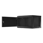 Сървърен шкаф Lanberg rack cabinet 19" wall-mount 6U/600x450 for self-assembly with metal door black (flat pack) 9