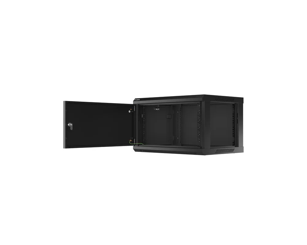 Сървърен шкаф Lanberg rack cabinet 19" wall-mount 6U/600x450 for self-assembly with metal door black (flat pack) 9