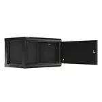 Сървърен шкаф Lanberg rack cabinet 19" wall-mount 6U/600x450 for self-assembly with metal door black (flat pack) 2