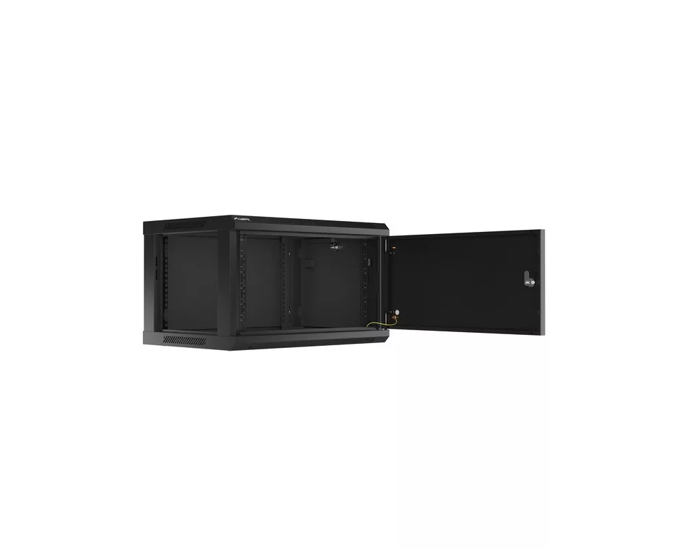 Сървърен шкаф Lanberg rack cabinet 19" wall-mount 6U/600x450 for self-assembly with metal door black (flat pack) 2