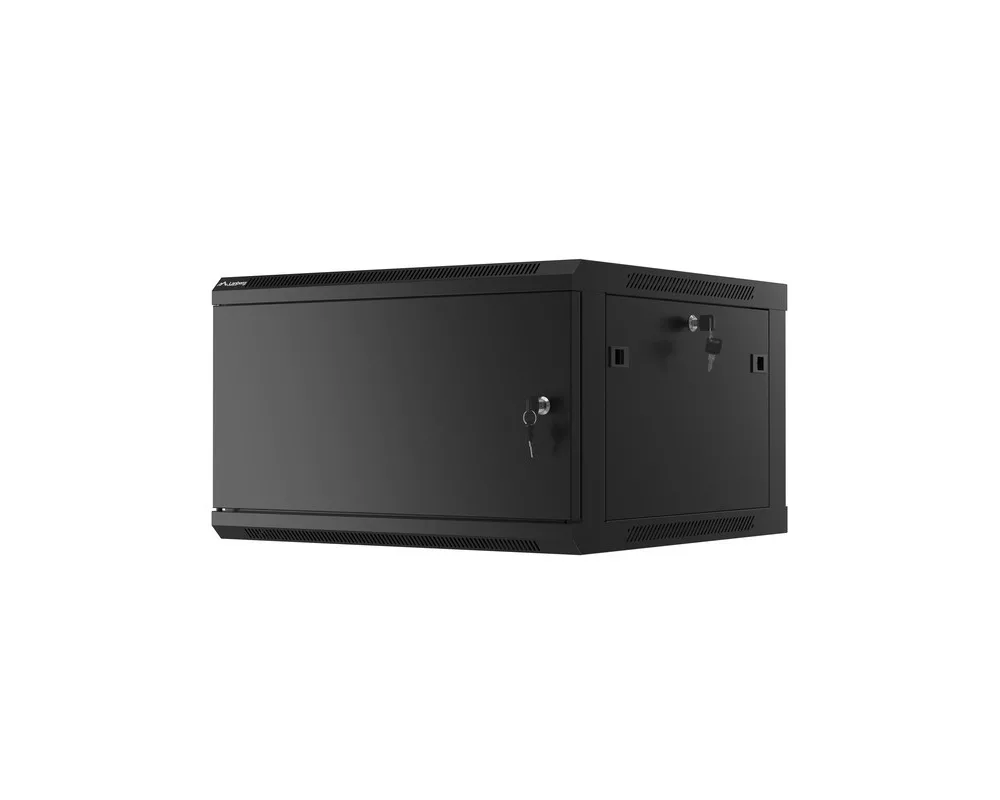 Сървърен шкаф Lanberg rack cabinet 19" wall-mount 6U/600x600 for self-assembly with metal door black (flat pack) 2