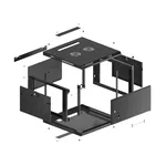 Сървърен шкаф Lanberg rack cabinet 19" wall-mount 6U/600x600 for self-assembly with metal door black (flat pack) 11