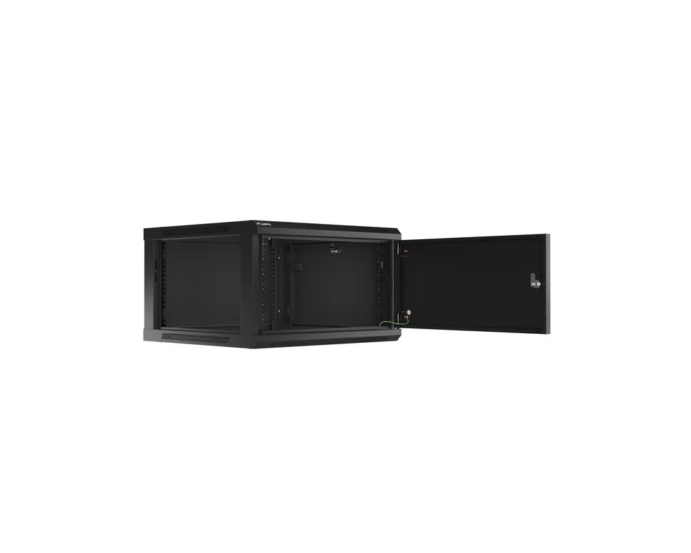Сървърен шкаф Lanberg rack cabinet 19" wall-mount 6U/600x600 for self-assembly with metal door black (flat pack) 12