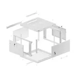 Сървърен шкаф Lanberg rack cabinet 19" wall-mount 6U/600x600 for self-assembly with metal door grey (flat pack) 8