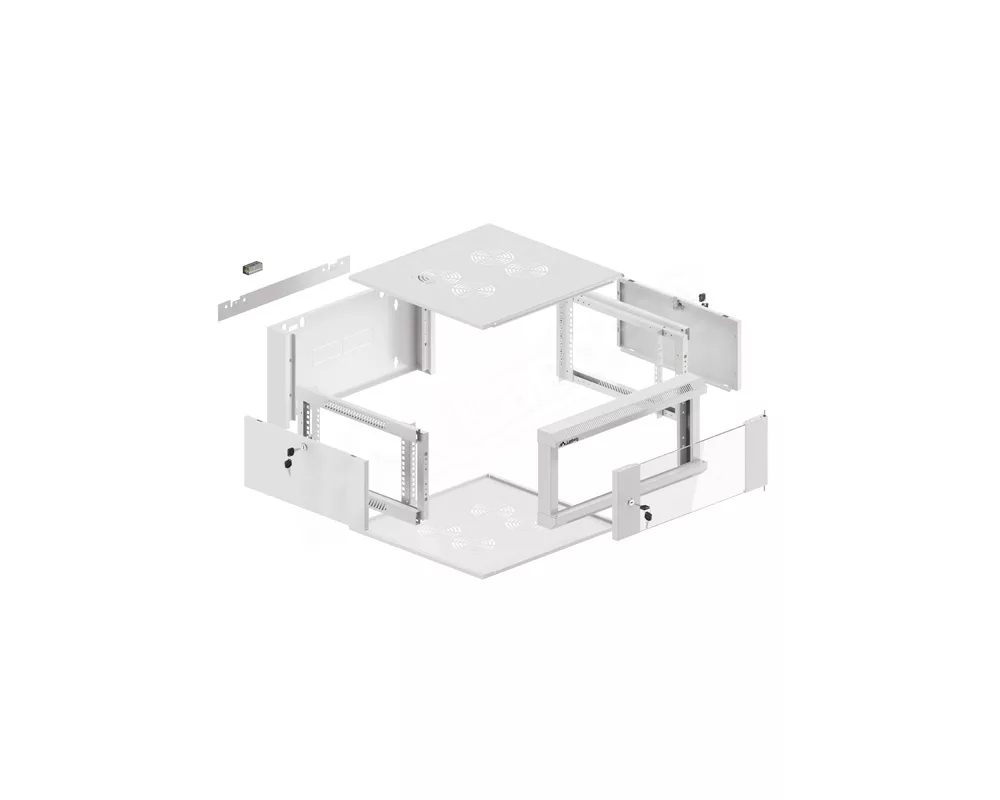 Сървърен шкаф Lanberg rack cabinet 19" wall-mounted 4U 600 fast assembly (flat pack) grey 9