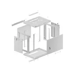 Сървърен шкаф Lanberg rack cabinet 19" wall-mount 9U/600x450 for self-assembly with metal door grey (flat pack) 8