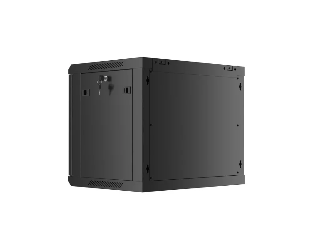 Сървърен шкаф Lanberg rack cabinet 19" wall-mount 9U/600x450 for self-assembly with metal door  black (flat pack) 8