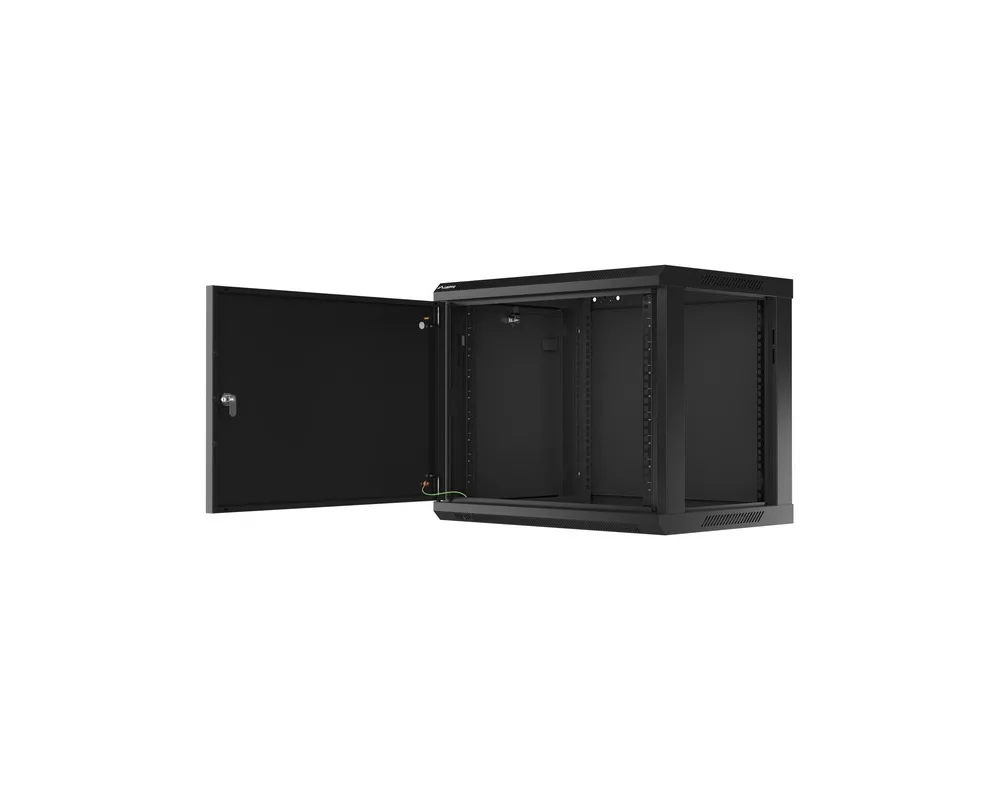 Сървърен шкаф Lanberg rack cabinet 19" wall-mount 9U/600x450 for self-assembly with metal door  black (flat pack) 4