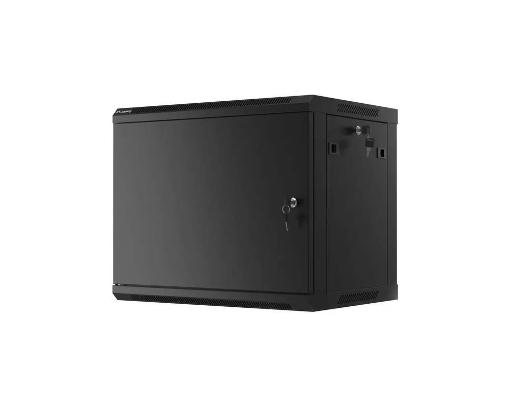 Сървърен шкаф Lanberg rack cabinet 19" wall-mount 9U/600x450 for self-assembly with metal door  black (flat pack) 3