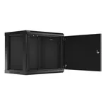 Сървърен шкаф Lanberg rack cabinet 19" wall-mount 9U/600x450 for self-assembly with metal door  black (flat pack) 2