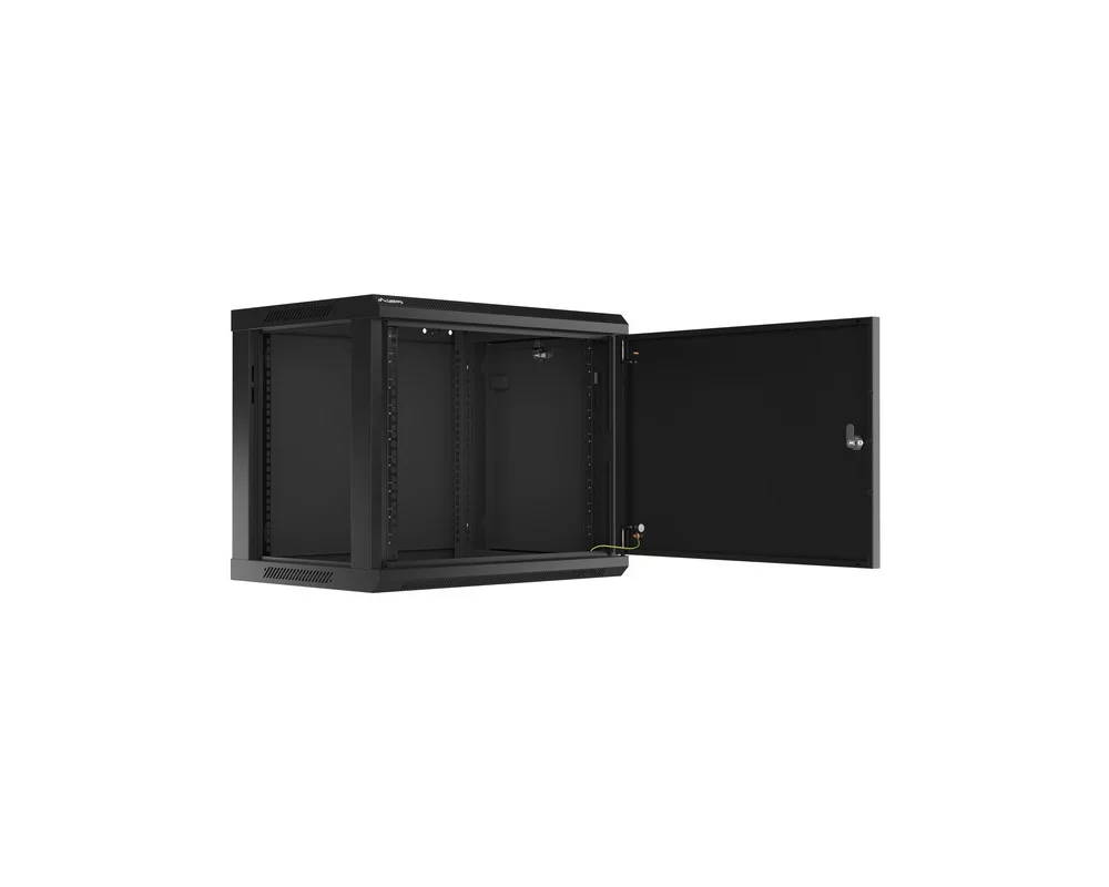 Сървърен шкаф Lanberg rack cabinet 19" wall-mount 9U/600x450 for self-assembly with metal door  black (flat pack) 2