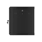 Сървърен шкаф Lanberg rack cabinet 19" wall-mount 9U/600x450 for self-assembly with metal door  black (flat pack) 12