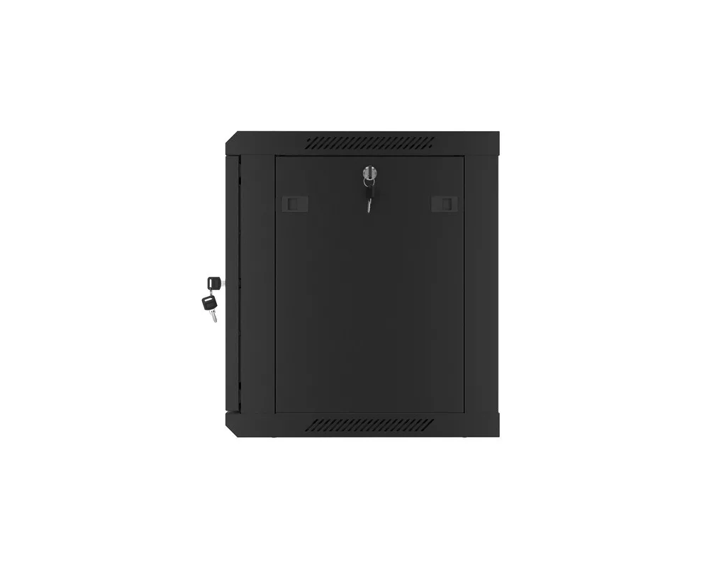 Сървърен шкаф Lanberg rack cabinet 19" wall-mount 9U/600x450 for self-assembly with metal door  black (flat pack) 12