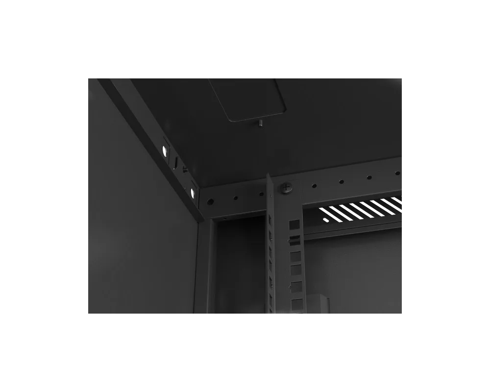 Сървърен шкаф Lanberg rack cabinet 19" wall-mount 9U/600x450 for self-assembly with metal door  black (flat pack) 7