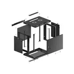 Сървърен шкаф Lanberg rack cabinet 19" wall-mount 9U/600x450 for self-assembly with metal door  black (flat pack) 15