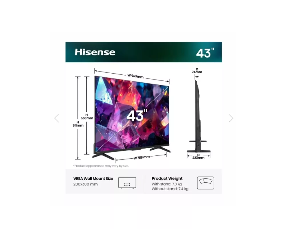 Телевизор Hisense 43" E7S Pro 2
