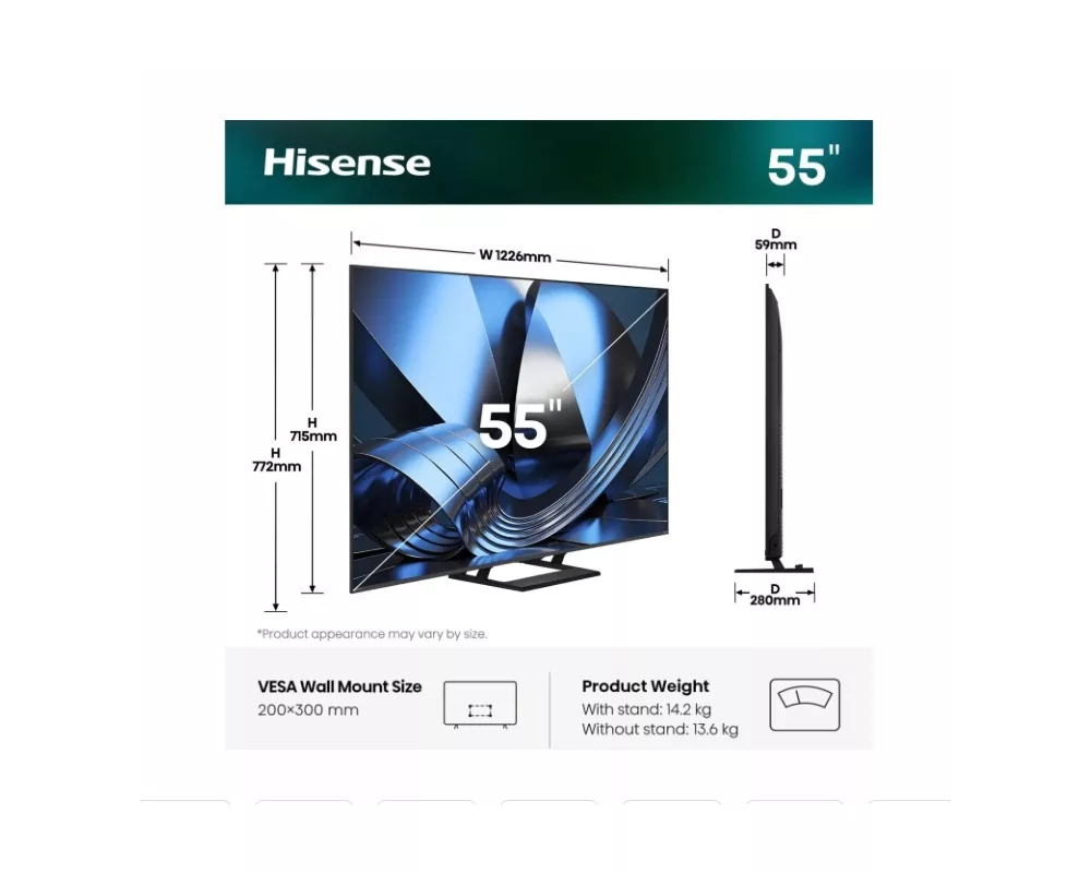 Телевизор Hisense 55" U7SE 3