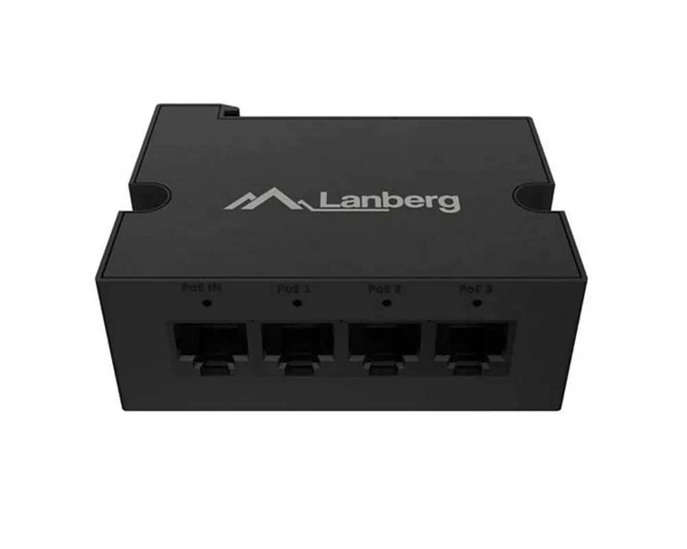Кабел Lanberg Switch POE Extender DIN-GE4-BT-90W 1 x IN 3 x OUT Gigabit Ethernet DIN Rail BT 90W Metal Clips 3