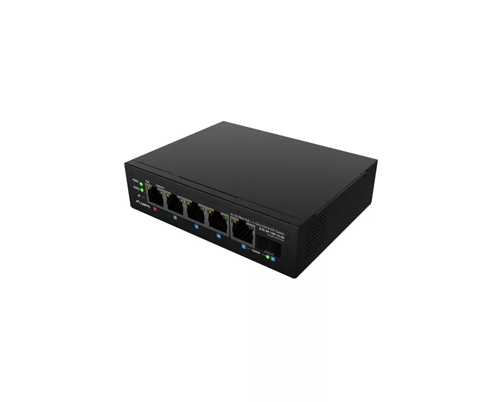 Switch (Комутатор) Lanberg Switch ILFE-4P-1Ge-1S-90 POE 1 x BT 3 x AT SFP/ETH DIN Unmanagment Fast Ethernet 4