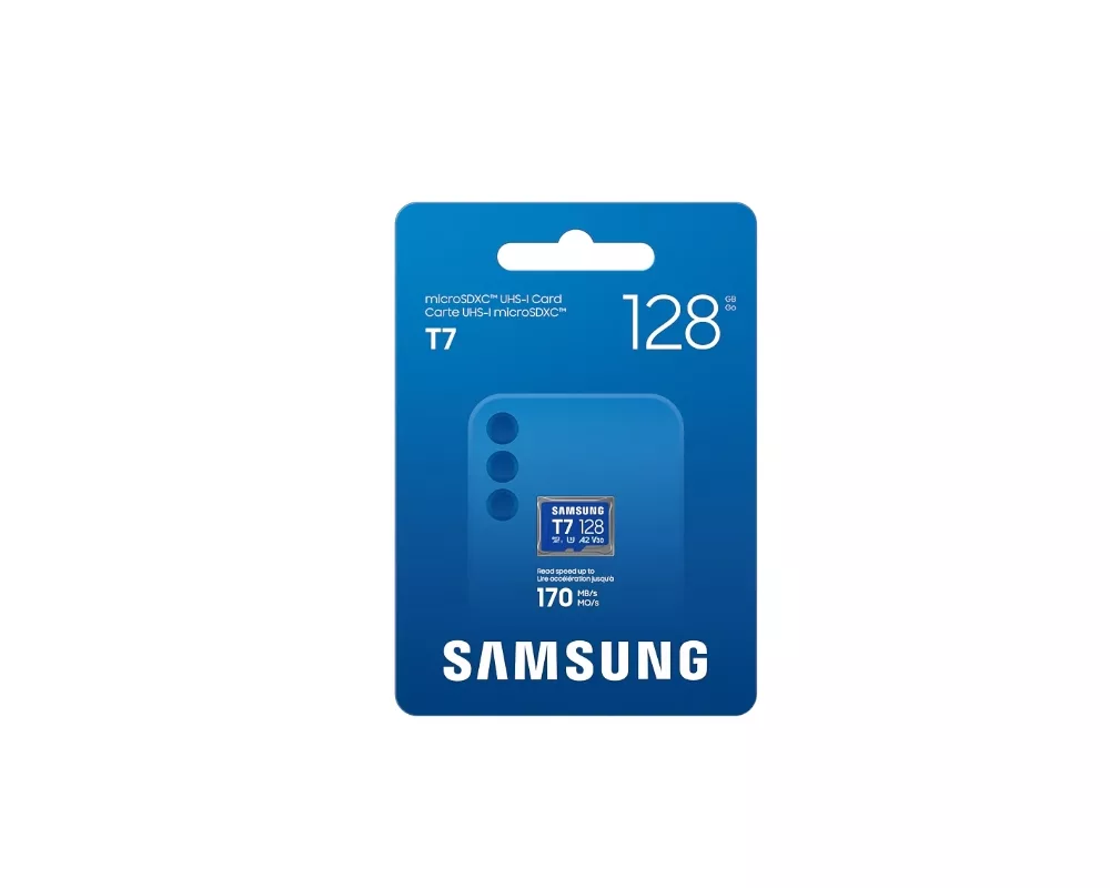 Флаш карта Samsung 128GB micro SD Card T7 UHS-I Transfer Speed up to 170MB/s Class 10 U3 V30 A2 4