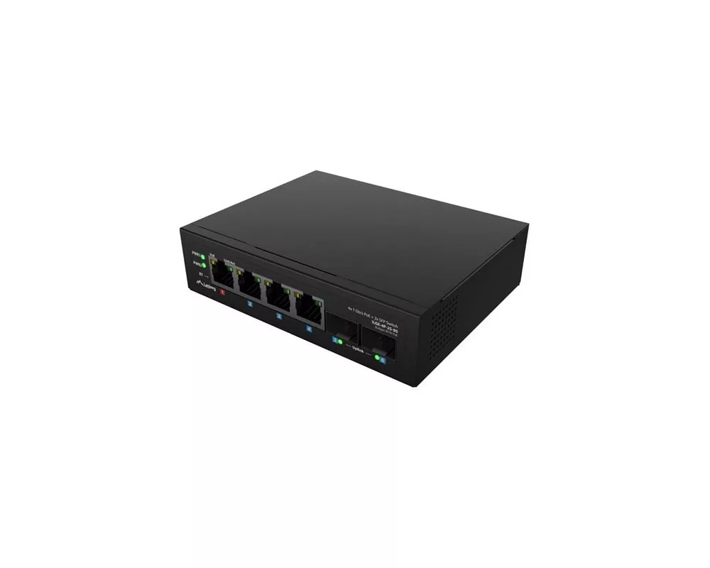 Switch (Комутатор) Lanberg Switch Light Industrial POE 1 x BT 3 x AT 2 x SFP DIN Unmanagment Gigabit Ethernet 4