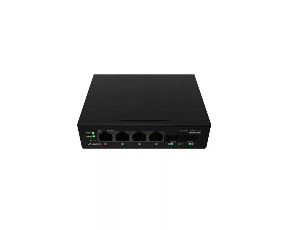 Switch (Комутатор) Lanberg Switch Light Industrial POE 1 x BT 3 x AT 2 x SFP DIN Unmanagment Gigabit Ethernet 3