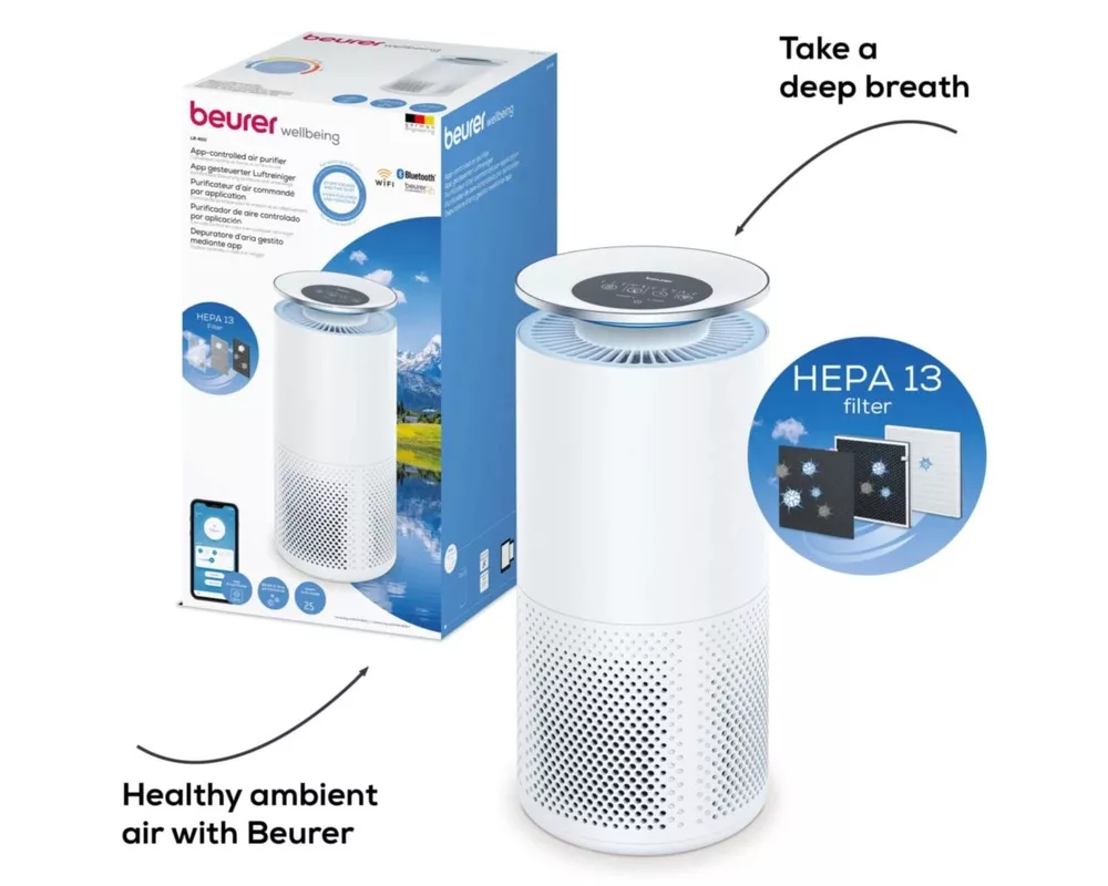 Пречиствател на въздух Beurer LR 400 WIFI / BT Air purifier white + Beurer LR 400/401/405 Replacement filter 9