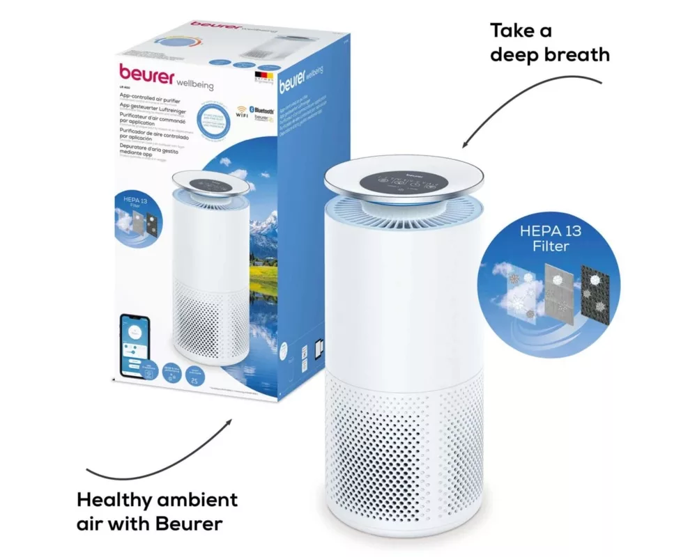 Пречиствател на въздух Beurer LR 400 WIFI / BT Air purifier white + Beurer LR 400/401/405 Replacement filter 10
