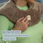 Термоподложка Beurer HK 165 Huggy Taupe Shoulder heat pad; Soft & cosy material; lithium-ion battery; Soothing heat for up to 4 h; Machine-washable at 30°C; 3 temp. settings 7
