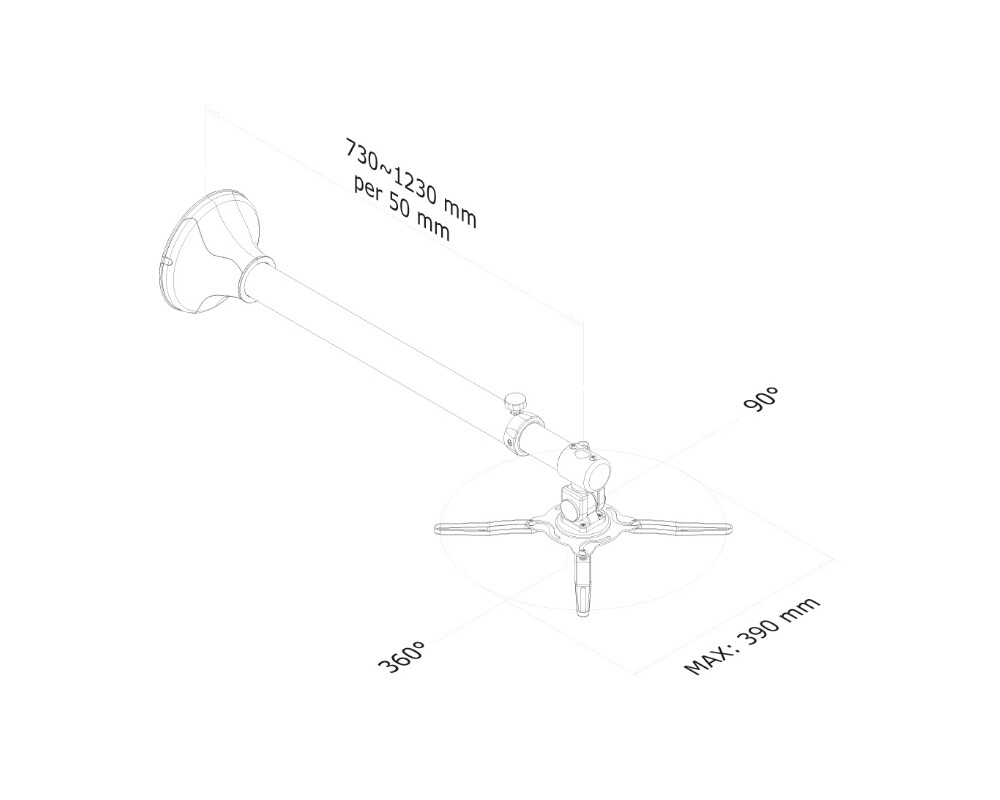 Стойка Neomounts Projector Wall Mount (length: 79-129 cm = short throw) 4 Стойка Neomounts Projector Wall Mount (length: 79-129 cm = short throw) 4