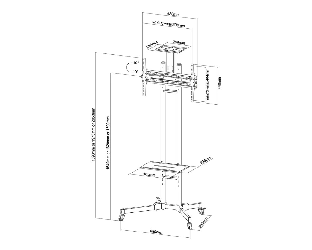 Стойка Neomounts Mobile Flat Screen Floor Stand (height: 155-170 cm) 9 Стойка Neomounts Mobile Flat Screen Floor Stand (height: 155-170 cm) 9