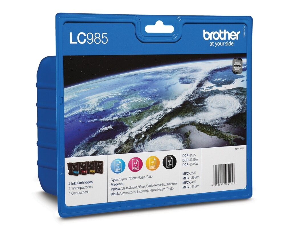 Мастило Brother LC-985 BK/C/M/Y VALUE BP Ink Cartridge Set Мастило Brother LC-985 BK/C/M/Y VALUE BP Ink Cartridge Set