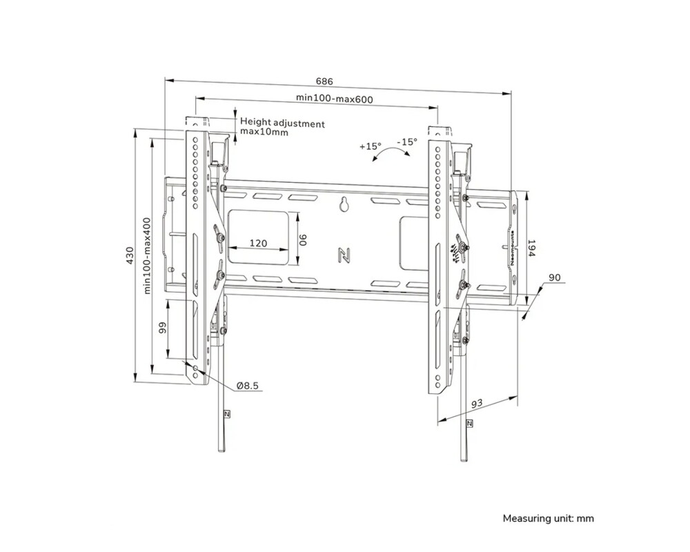 Стойка Neomounts Level-750 Wall Mount (XL 17 Стойка Neomounts Level-750 Wall Mount (XL 17