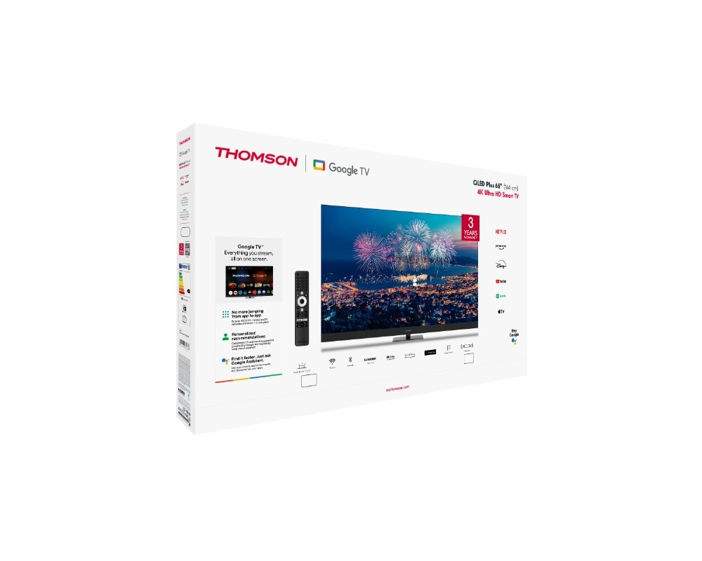 Телевизор Thomson Smart QLED Plus TV 65"; Google TV; 3840 x 2160 (4K UHD) 7 Телевизор Thomson Smart QLED Plus TV 65"; Google TV; 3840 x 2160 (4K UHD) 7