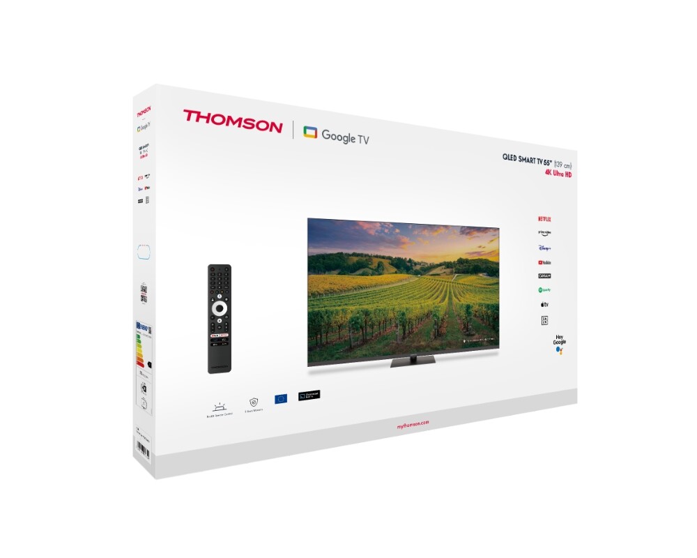 Телевизор Thomson 55" QLED Google TV; 3840 x 2160 (4K UHD) 7 Телевизор Thomson 55" QLED Google TV; 3840 x 2160 (4K UHD) 7