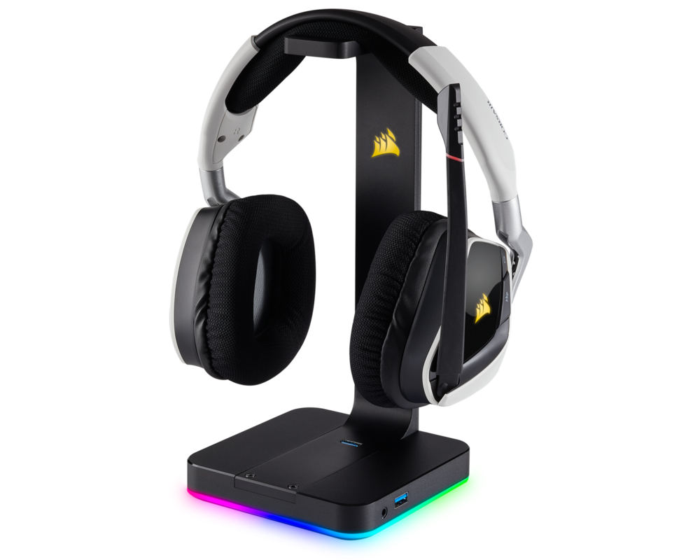 Геймърски аксесоари CORSAIR Gaming ST100 RGB Premium headset stand with 7.1 Surround Sound EU version 2