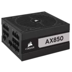 <span>Захранване</span> Corsair AX Series, 850 Watt, 80 Plus Titanium, AX850 ATX, Fully Modular PSU, EU Version <span class='catalog-num-in-name'>CP-9020151</span> - 