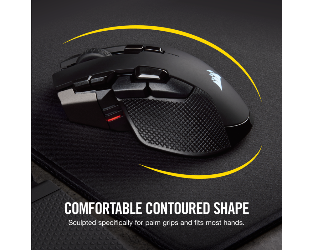 Мишка Corsair Gaming IronClaw RGB Wireless with Slipstream Technology, FPS/MOBA, Wireless & USB, Black 4