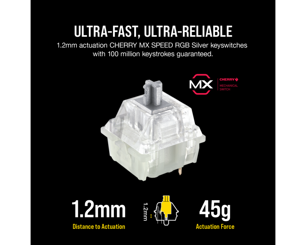 Клавиатура CORSAIR K95 RGB PLATINUM XT Mechanical Keyboard Backlit RGB LED Cherry MX Speed Silver Black PBT Keycaps (US) 8