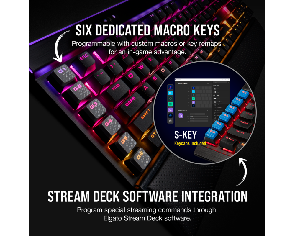 Клавиатура CORSAIR K95 RGB PLATINUM XT Mechanical Keyboard Backlit RGB LED Cherry MX Speed Silver Black PBT Keycaps (US) 6