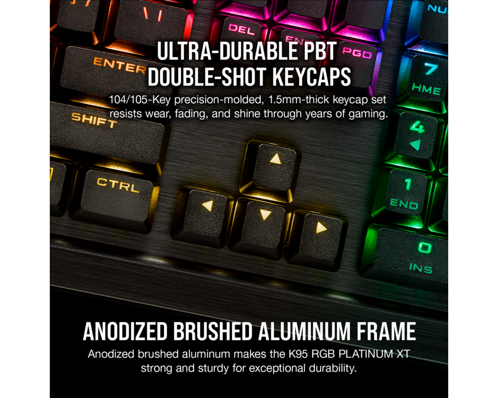 Клавиатура CORSAIR K95 RGB PLATINUM XT Mechanical Keyboard Backlit RGB LED Cherry MX Speed Silver Black PBT Keycaps (US) 5