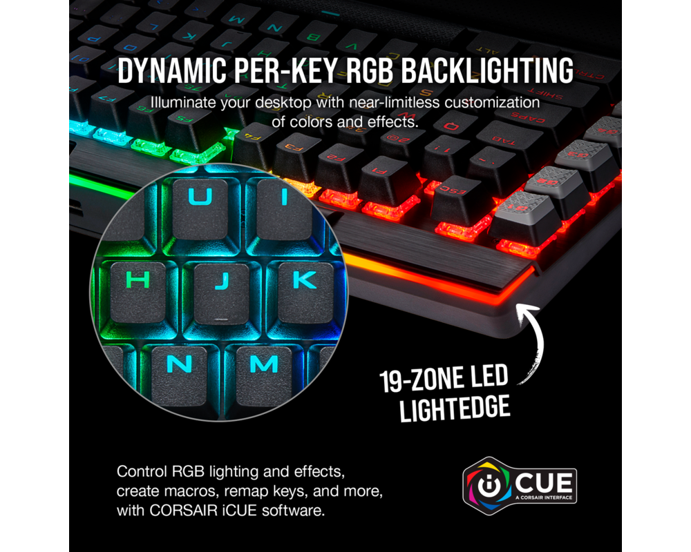 Клавиатура CORSAIR K95 RGB PLATINUM XT Mechanical Keyboard Backlit RGB LED Cherry MX Speed Silver Black PBT Keycaps (US) 4