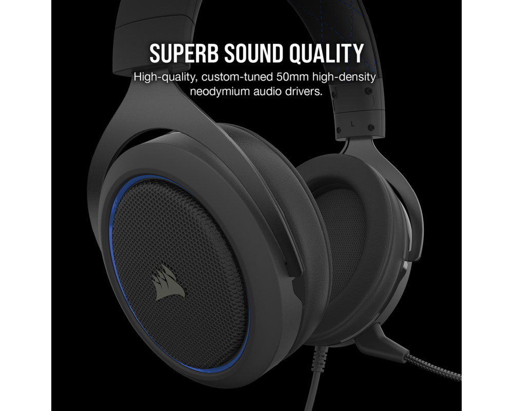 Слушалки CORSAIR HS50 PRO STEREO Gaming Headset Blue EU Version 3
