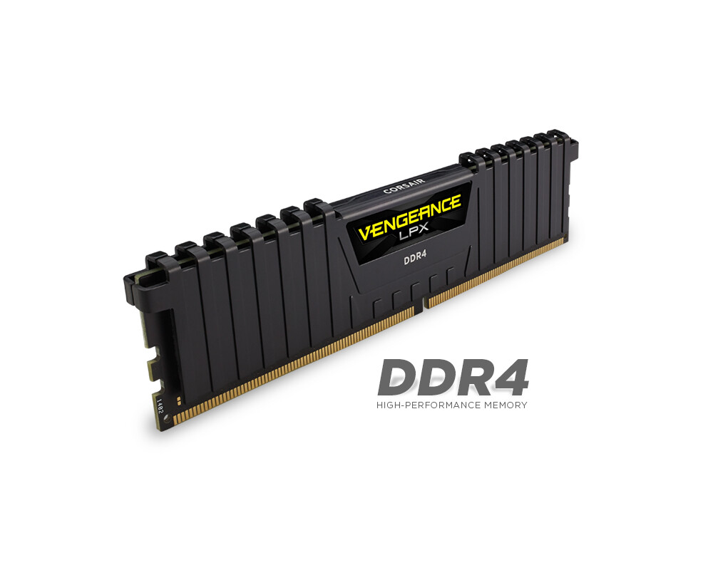 Памет CORSAIR DDR4 2400MHz 8GB 1x288 DIMM Unbuffered 14-16-16-31 Vengeance LPX Black Heat spreader 1.20V 3