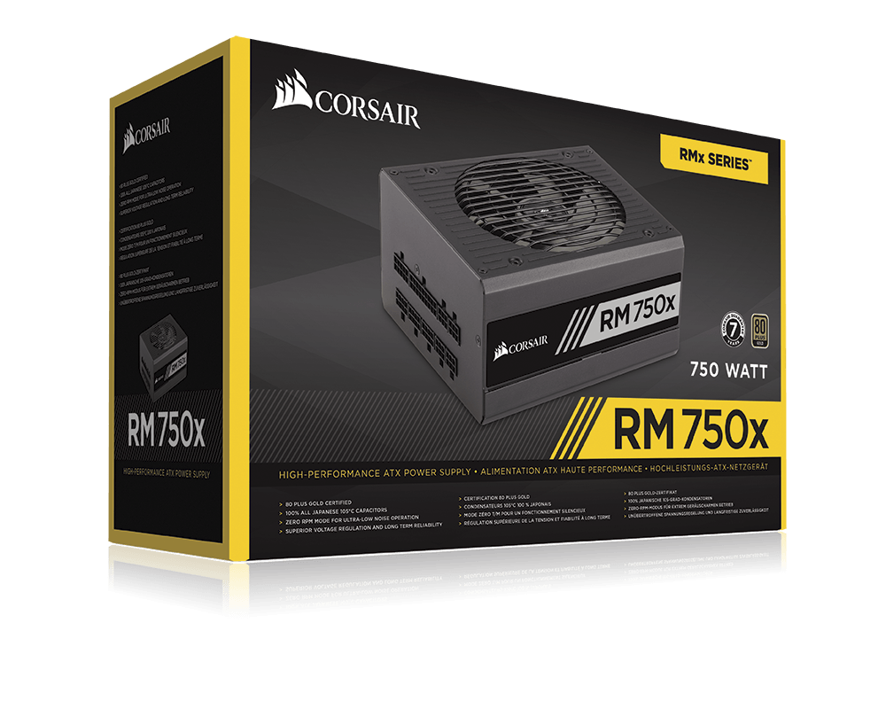 Захранване Corsair RMx Series™ RM750x, 750 Watt 80 PLUS® Gold Certified Fully Modular PSU (EU) 2